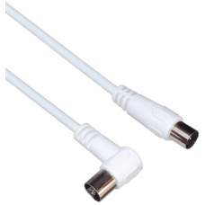 PremiumCord IEC (M) - IEC (F), 75 Ohm, konektor 90°, 2m TV propojovací kabel